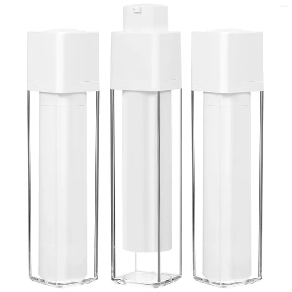 Bouteilles de rangement 3 pcs articles de toilette Pompe à gaz de voyage Lotion sans air floute en plastique Dispensateur