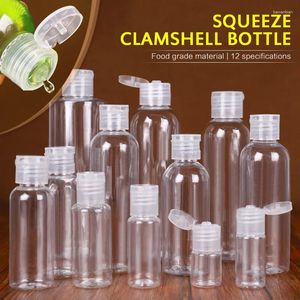 Opslagflessen 30/50/100 ml plastic transparante flesvlinderdop make-upgereedschap onder de bodem herbruikbare reis draagbaar