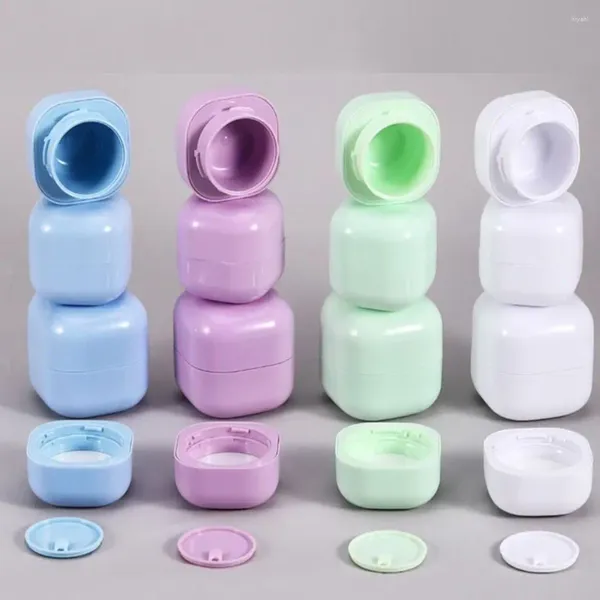 Bouteilles de stockage 30/50g coloré en plastique carré bouteille vide réutilisable crème pour le visage Lotion Pot cosmétique Pot voyage en plein air rechargeable