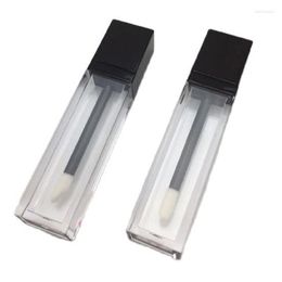 Opslagflessen 30/50 stcs 7 ml klassieke zwarte dop vierkant transparante lege cosmetische lipgloss buisstand plastic container lippenstift