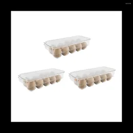Opslagflessen 30 Ei -houder koelkastkastcontainer voor eierenvak met deksel keukengerei Organisator 3Pack (helder)
