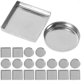 Bouteilles de rangement 30 pcs Palette de maquillage de récipient en aluminium accessoire accessoire de peinture vide Panter métallique mini rond petit