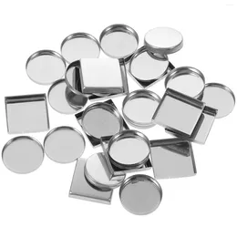 Opslagflessen 30 stuks aluminium plaat lege oogschaduw pan vierkante metalen palet DIY accessoire rond