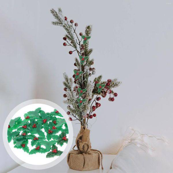 Bouteilles de rangement 30 pièces, fournitures de Micro paysage de noël, Mini ornements en résine, baies de houx, embellissements artisanaux