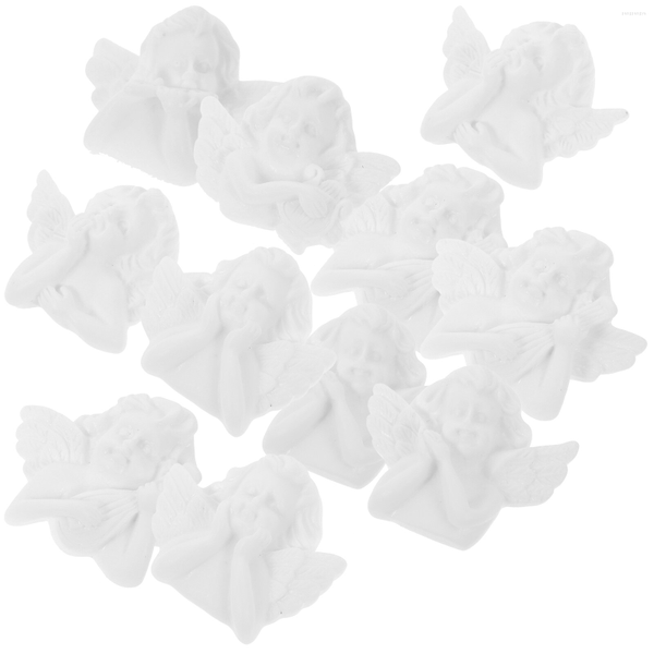 Bouteilles de stockage 30 pièces bricolage accessoires ange ornement blanc pince à cheveux petites Figurines ongles breloques résine fabrication de bijoux