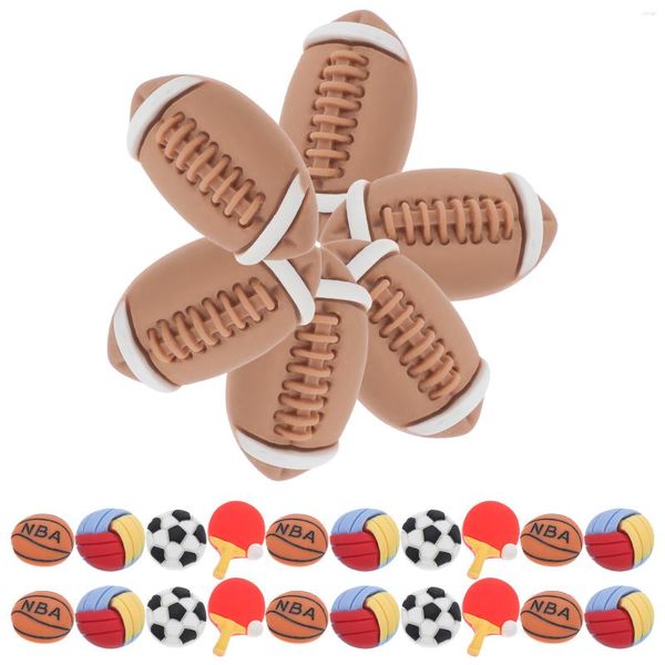 Bouteilles de rangement 30 pièces accessoires de colle bricolage Mini Football résine charme coque de téléphone bijoux à dos plat