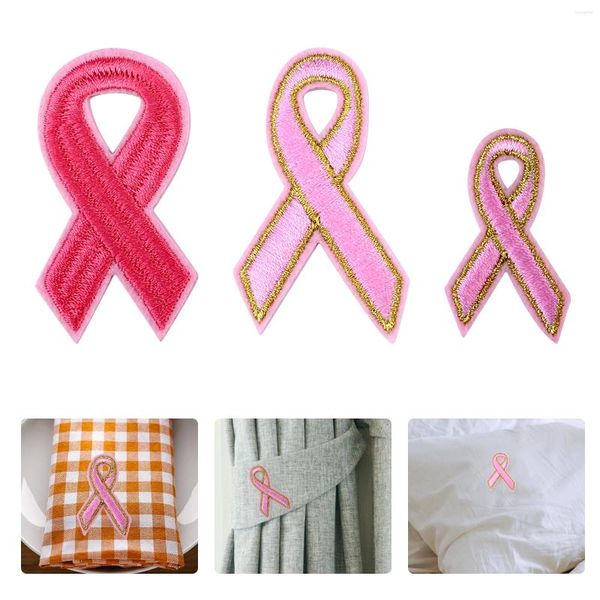 Bouteilles de rangement 30 pcs Appliques de fer Vêtements Pink Ribbon Sticker Match Patch Stickers Patchs Patchs Fermer les accessoires