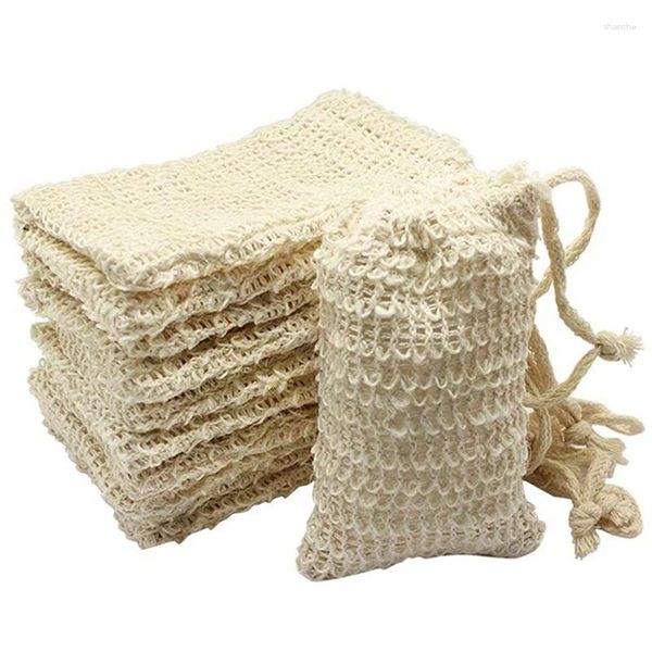 Bouteilles de stockage 30 pièces sac de savon en sisal naturel porte-pochette exfoliant