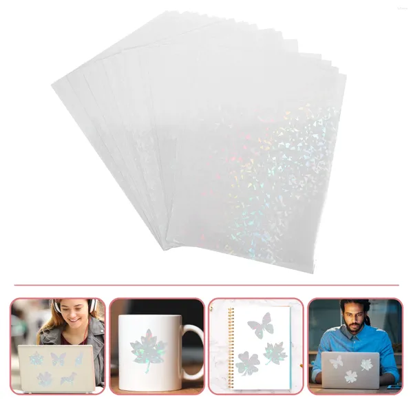 Bouteilles de rangement 30 pcs PO Livre de laminage froid film Film de l'eau PVC PVC Adhésif Autocollant Holographic Paper Stickers Papers