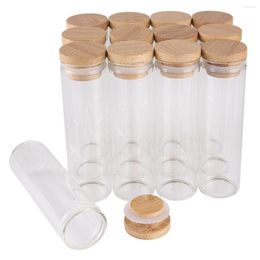 Opslagflessen 30 stuks 60 ml 120 mm testbuizen met bamboe doppen glazen potten flacons wensen boltten wensen fles voor bruiloft ambachten cadeau