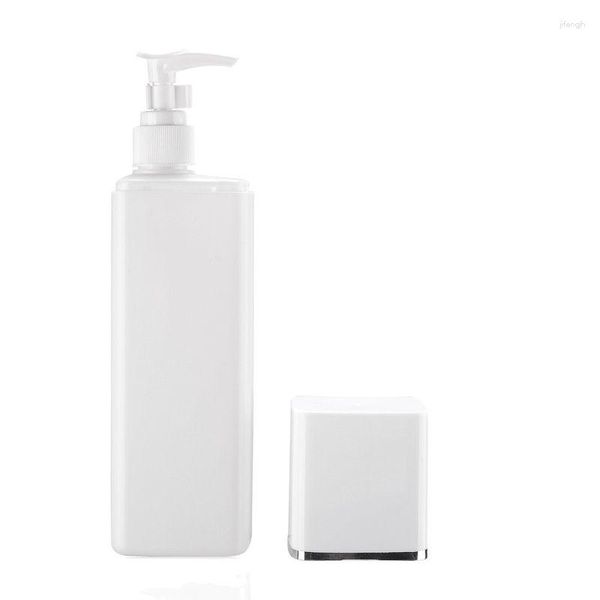 Botellas de almacenamiento 300/400/500ml botella de bomba de Gel de ducha HDPE blanco lavado a mano desinfectante cosmético champú acondicionador para el cabello dispensador 10 Uds