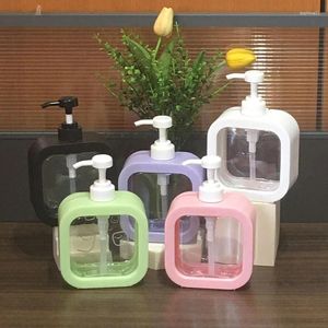 Botellas de almacenamiento 300/500 ml Color caramelo Gel de ducha recargable Champú Jabón líquido Botella de gran capacidad Viaje Envases cosméticos vacíos