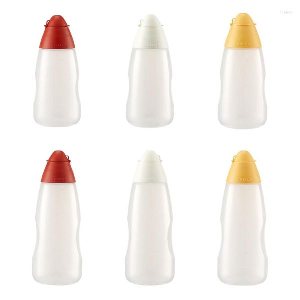 Botellas de almacenamiento de 300/500ml para exprimir condimentos con boquillas de plástico Ketchup mostaza salsas aceite accesorios de cocina