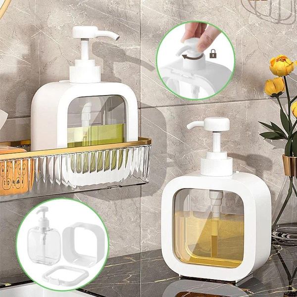 Botellas de almacenamiento 300/500 ml Gel de ducha recargable transparente Champú Jabón líquido Botella de gran capacidad Viaje Envases cosméticos vacíos