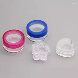 Opslagflessen 3000 pcs/lot 10g lege plastic oogschaduwcrème lipcontainer doos cosmetische make -up potten blauw/roze rode kleur