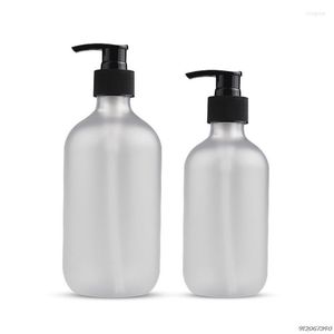Bouteilles de stockage 300 ml/500 ml salle de bain shampooing Gel douche bouteille distributeur de savon rechargeable Lotion de pressage en plastique A29 22 goutte