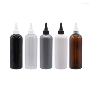 Botellas de almacenamiento 300 ml x 20 Botella de plástico vacía con tapa de boca puntiaguda Loción de champú Envases cosméticos 10 oz E líquido PET