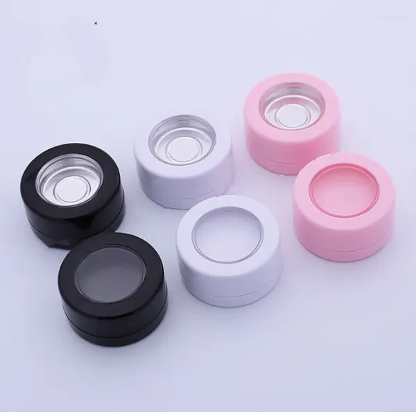 Botellas de almacenamiento 300pcs 2.5g Monocromo Sombra de sombras de ojos Mini Blush Muestra Circular Vacencia abierta Ventana abierta Embalaje de belleza