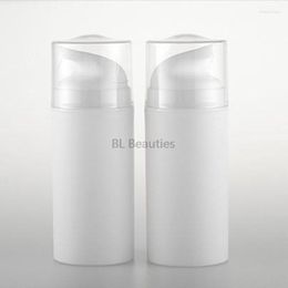 Bouteilles de stockage 300 pcs/lot 100 ml PP Lotion Airless Pompe Bouteille Flacon À Vide Blanc Mousse En Plastique Avec Bouchon Transparent