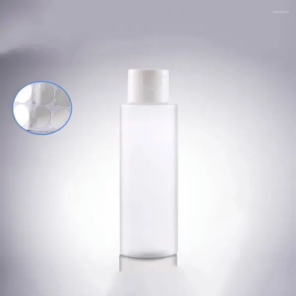 Botellas de almacenamiento 300 unids/lote, alta calidad, 100 ml, plástico vacío, esmerilado, transparente, envases para mascotas, botella de loción con tapa negra