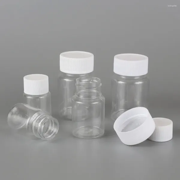 Botellas de almacenamiento 300pcs100ml mascota de plástico sellado vacío sólido polvo de polvo vials reactivos
