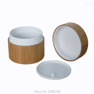 Opslagflessen 30 g 50g bamboe crème Jar houten met PP binnenste cosmetische verpakkingsfles 20 stks/kavel.
