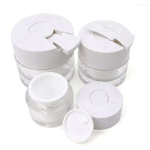 Bouteilles de stockage 30g / 50g Pot de crème pour le visage Voyage Lotion rechargeable Conteneur cosmétique Vide Maquillage Sous-bouteille Pot avec cuillère cachée