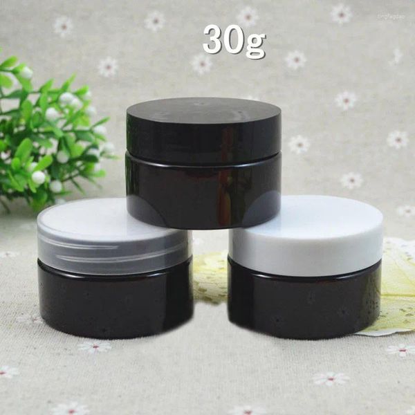 Bouteilles de stockage 30G bouteille en plastique PET marron/pot/pot Essence/crème/masque/hydratant/gel/art ongles/soins de la peau emballage cosmétique peau