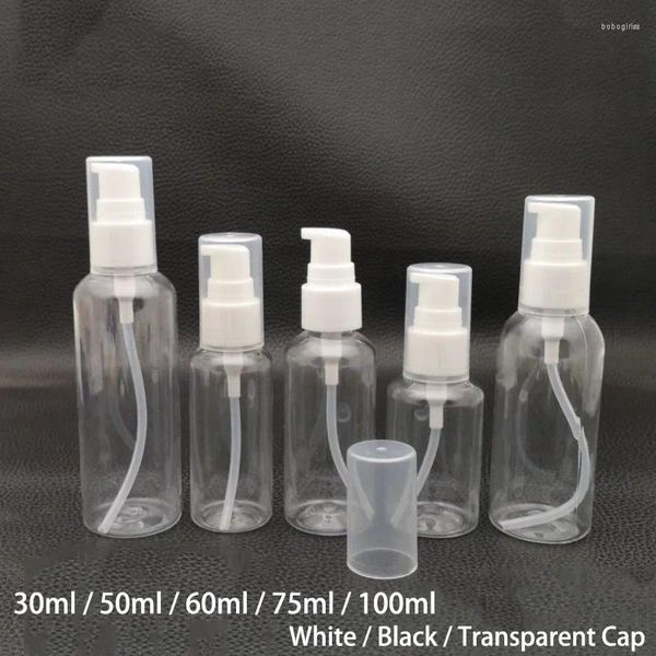 Botellas de almacenamiento 30 ml 50 ml 60 ml 100 ml Crema de plástico Botella de bomba recargable Emulsión vacía Loción cosmética Muestra Envase de embalaje de viaje