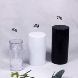 Botellas de almacenamiento 30 ml 50ml 75ml vacío transparente de desodorante negro twist twitch tubo de pegamento sólido contenedor de relleno de fondo redondo