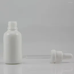Opslagflessen 30 ml cosmetische fles opaal witte glazen druppelaar voor vloeibare funderingsverpakking