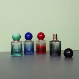 Botellas de almacenamiento 30 ml de vidrio perfum botella de botella desinfectante vacío negro de gradiente de gradiente cubierta de bola cosmética portátil recargable vacío