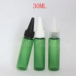 Opslagflessen 30 ml groene plastic fles puntige monddop 30cc jam/douchegelverpakking make-up onderbotteling (50 pc/perceel)