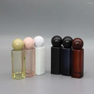 Botellas de almacenamiento de 30 ml Botella de perfume portátil Glass Bola Tapa de contenedor cosmético Cosmético Viajamiento Ultra Mist Atomizante Rociador