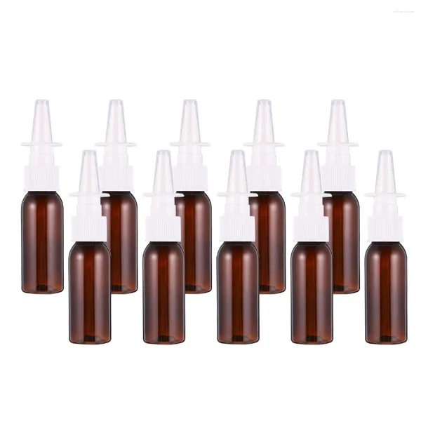 Botellas de almacenamiento 30 ml Pulverizador nasal de plástico Recargable Spray de niebla fina con perfume de cabeza de prensa de nariz