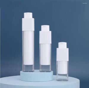 Opslagflessen 30 ml vierkante helder roteren luchtloze fles met witte pomp voor lotion/emulsie/serum/foundation huidverzorging cosmetische verpakking