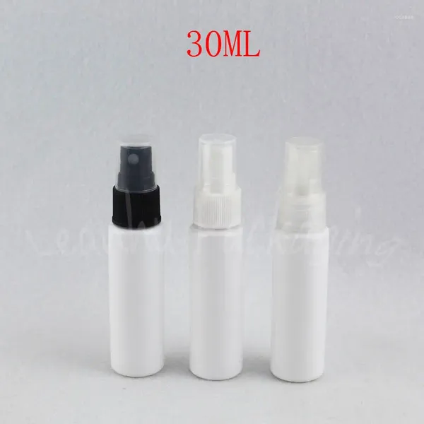 Bouteilles de stockage 30ML bouteille en plastique blanche à épaule plate 30CC Toner/échantillon d'eau cosmétique sous-embouteillage récipient vide