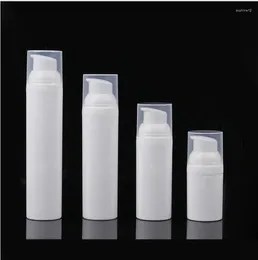 Botellas de almacenamiento 30 ml de plástico blanco Botella sin aire Botella esencia Balance de tóner Loción/emulsión/base/empaquetado cosmético en suero