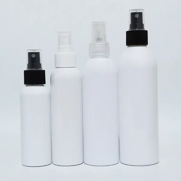 Botellas de almacenamiento 30pc 100ml 150ml 200ml 250ml Botella de spray blanco vacío Tapa de viaje Contenedor Pequeña niebla de plástico para jabón líquido