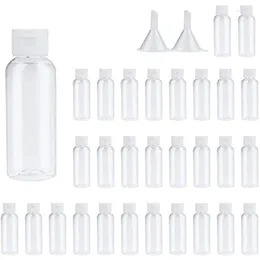 Bouteilles de rangement 30pcs 10 20 30 50 60ml Pet Plastic Plastic Lotion Bottle Small Spre Srecs Proof Échantillon Récipient d'échantillon avec flip capu