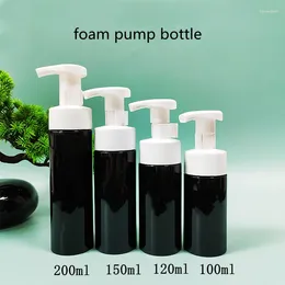 Bouteilles de stockage 30 pièces 100/120/150/200ml PET bouteille à pompe à Mousse noire distributeur de liquide de Mousse de savon nettoyant pour le visage Gel douche