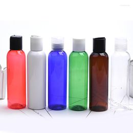 Botellas de almacenamiento 30 unids 150 ml plástico azul blanco vacío con tapa superior de disco para jabón líquido gel de ducha limpiador facial embalaje cosmético