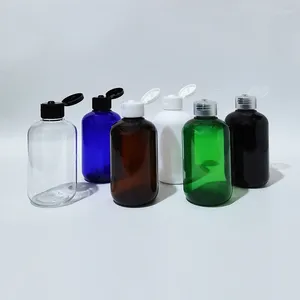 Bouteilles de rangement 30pcs 200 ml voyage vide bouteille en plastique Blanc Pet en plastique avec bouchon à capuchon à capuchon à capuchon à capuchon