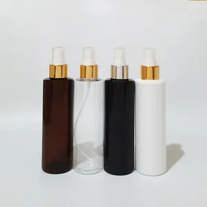 Botellas de almacenamiento 30pcs 200 ml de plástico blanco transparente con bomba de pulverización de collar de oro botella de transporte de cuidado de la piel