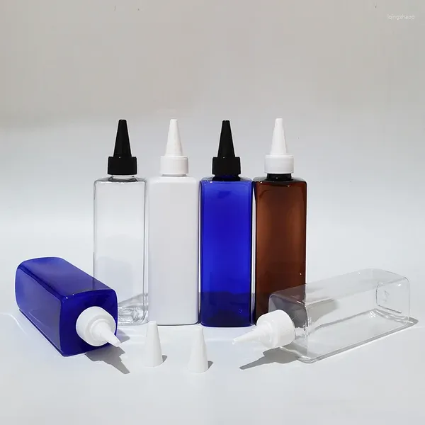 Bouteilles de stockage 30pcs 250ml vide bouteille noire carrée avec bouchon à bouche pointue pour shampooing liquide savon cosmétique personnel