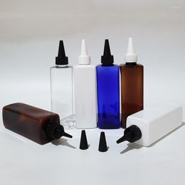 Bouteilles de stockage 30pcs 250ml Récipient en plastique blanc vide avec bouchon à bouche pointue Emballage cosmétique carré pour cosmétiques