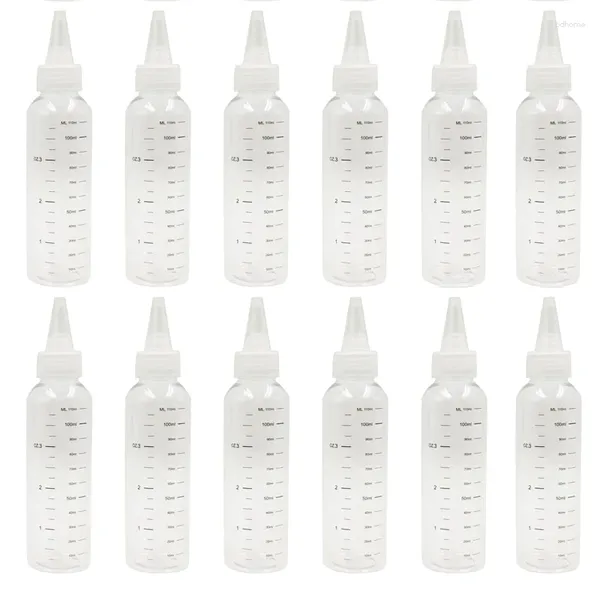 Bouteilles de rangement 30pcs 30-500 ml animal de compagnie gradué de bouteille en plastique transparent peinture liquide de colle récipient à encre