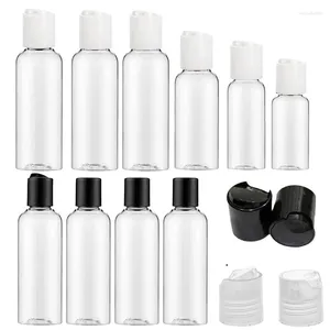 Bouteilles de rangement 30pcs 30 ml 50 ml 60 ml 100 ml Plastics de compagnie en plastique Plastic avec capuchon pour armes de toilette de voyage Shampooing Lotion