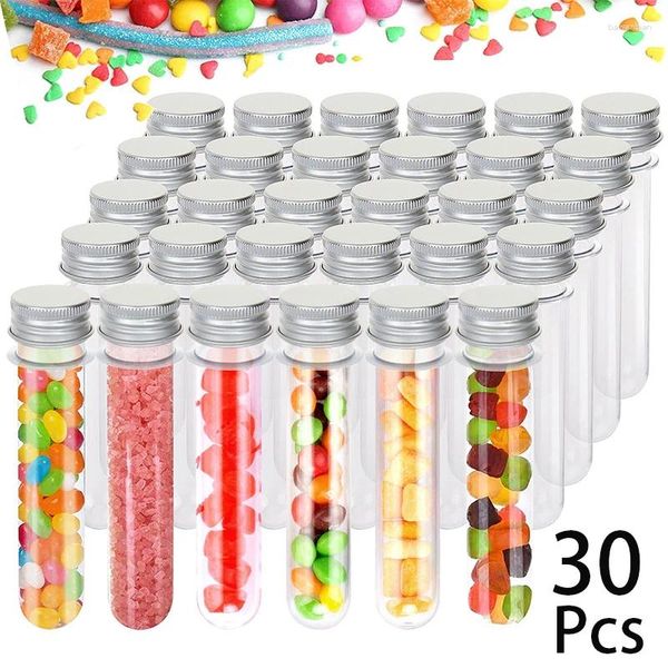 Bouteilles de stockage 30 pièces 40ml masque facial rechargeables tubes à essai transparents support cylindrique transparent pour animaux de compagnie pour bonbons sel de bain