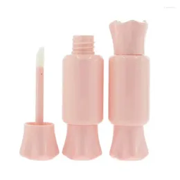 Opslagflessen 30 stks 50 stks 8 ml lipglossbuizen mooie roze lege vloeistoffen lipglaze navulbare containers snoepvorm ronde heldere lipgloss